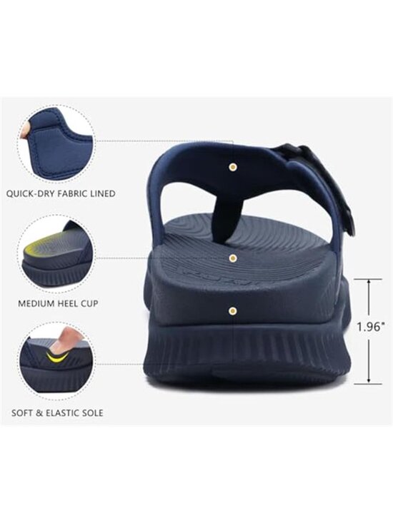 New Mens Orthotic Flip Flops Men\'s Recovery Walking Sandals Adjustable Thick main image 6